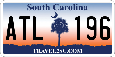 SC license plate ATL196