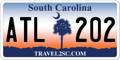 SC license plate ATL202