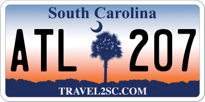 SC license plate ATL207
