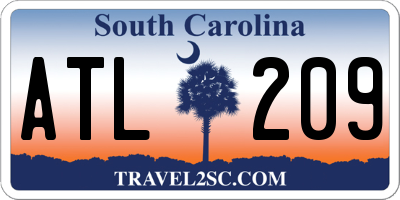 SC license plate ATL209