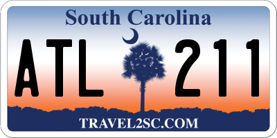 SC license plate ATL211