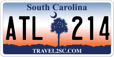SC license plate ATL214