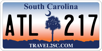 SC license plate ATL217