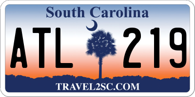 SC license plate ATL219