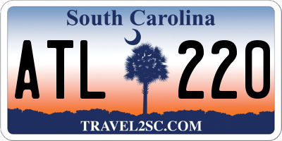 SC license plate ATL220