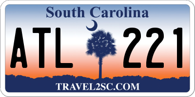 SC license plate ATL221