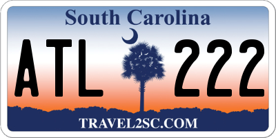 SC license plate ATL222