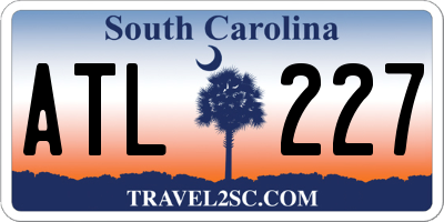 SC license plate ATL227