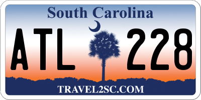 SC license plate ATL228