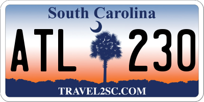 SC license plate ATL230