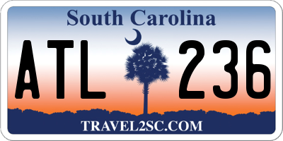 SC license plate ATL236
