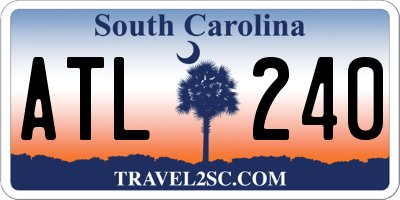 SC license plate ATL240