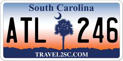 SC license plate ATL246