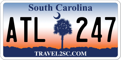 SC license plate ATL247