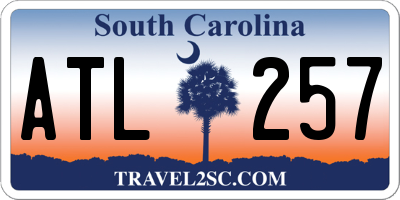 SC license plate ATL257