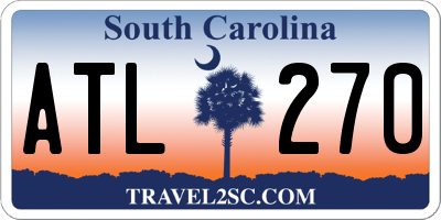 SC license plate ATL270