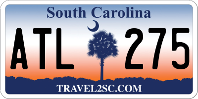 SC license plate ATL275