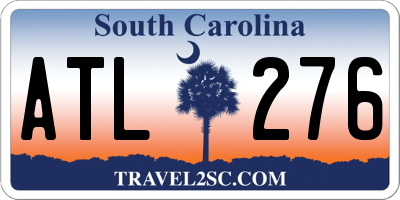 SC license plate ATL276
