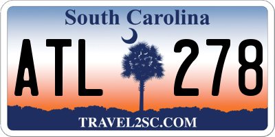 SC license plate ATL278