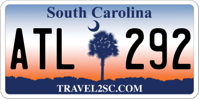 SC license plate ATL292