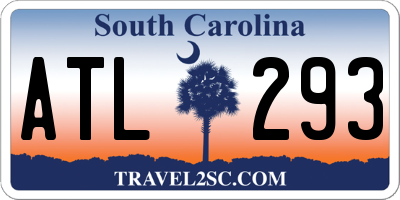SC license plate ATL293