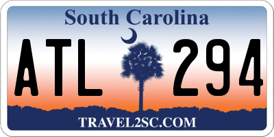 SC license plate ATL294