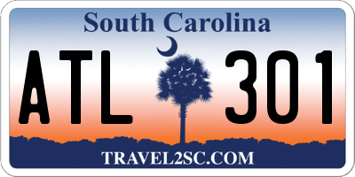 SC license plate ATL301