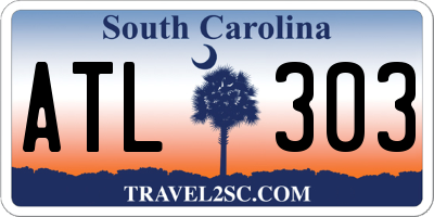 SC license plate ATL303