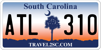 SC license plate ATL310