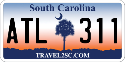 SC license plate ATL311