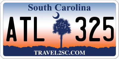 SC license plate ATL325
