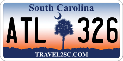 SC license plate ATL326