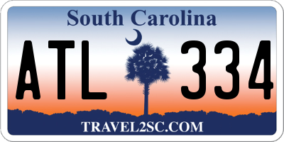 SC license plate ATL334