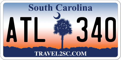 SC license plate ATL340