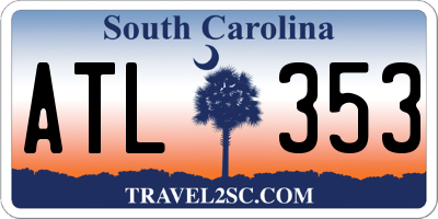 SC license plate ATL353