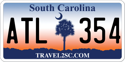 SC license plate ATL354