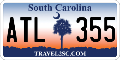 SC license plate ATL355
