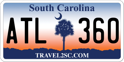 SC license plate ATL360