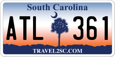 SC license plate ATL361