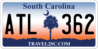 SC license plate ATL362