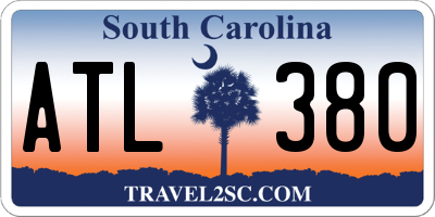SC license plate ATL380