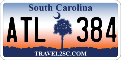 SC license plate ATL384