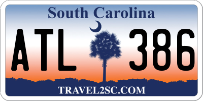 SC license plate ATL386