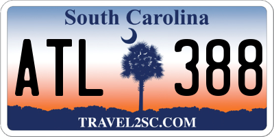 SC license plate ATL388