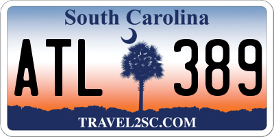 SC license plate ATL389