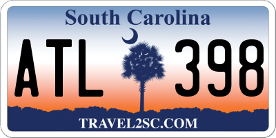 SC license plate ATL398
