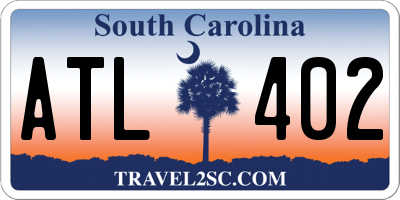 SC license plate ATL402