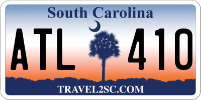SC license plate ATL410