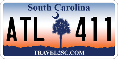 SC license plate ATL411