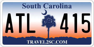 SC license plate ATL415